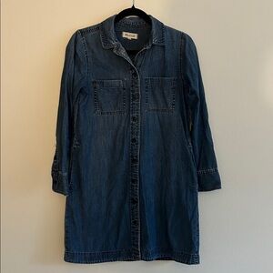Madewell Classic Long Sleeve Denim Shirt Dress Size XS